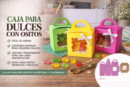 Caja para Dulces con Ventana de Osito